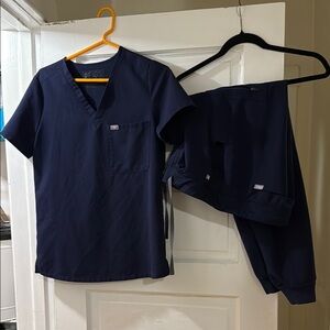 Figs Navy Blue Scrub Set